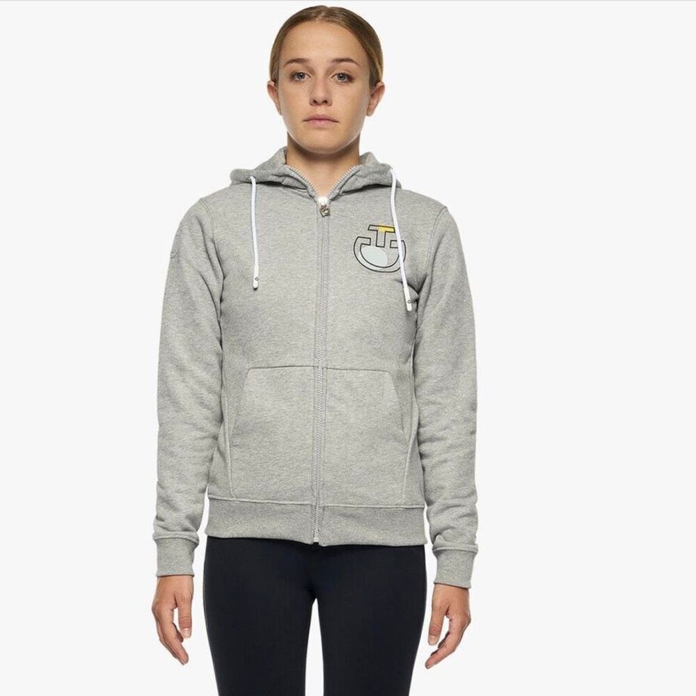Cavalleria Toscana Youth 14 Gray Full Zip Hoodie Sweatshirt Equestrian Cotton